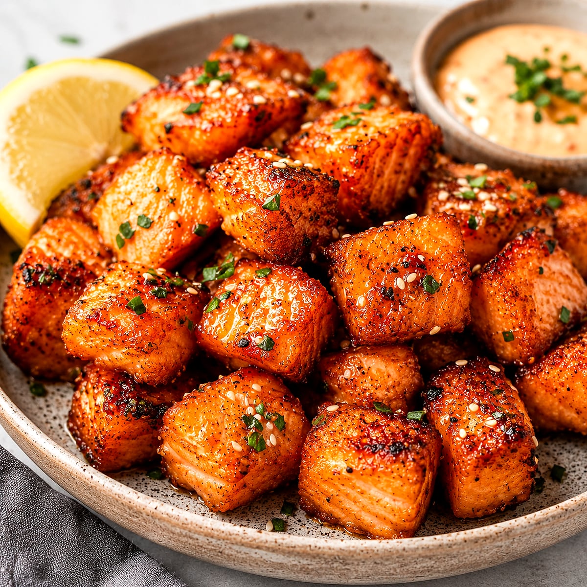 Air Fryer Crispy Salmon Bites (Gluten-Free, Dairy-Free)