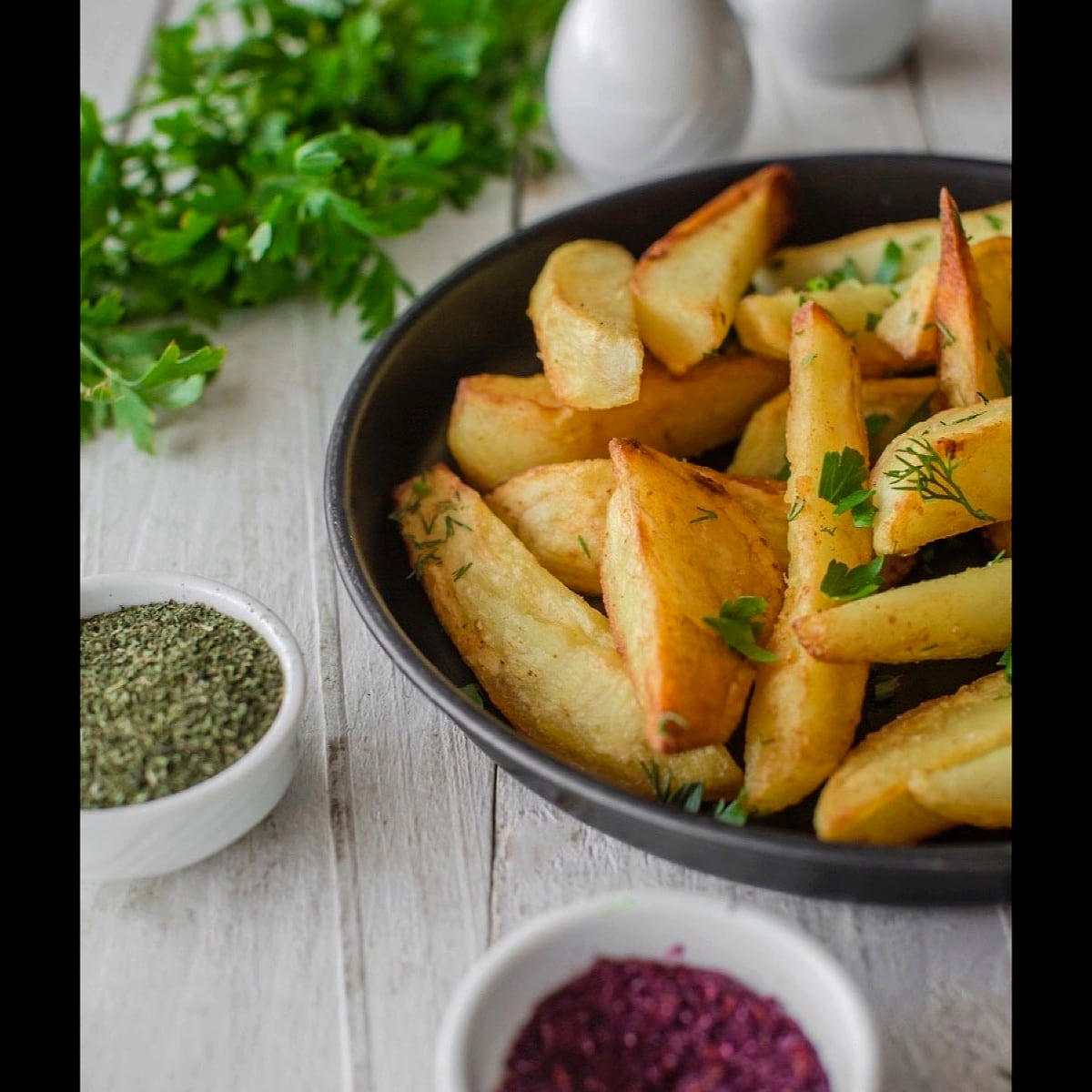 Air Fryer Greek Lemon Potatoes (Vegan, Gluten-Free)
