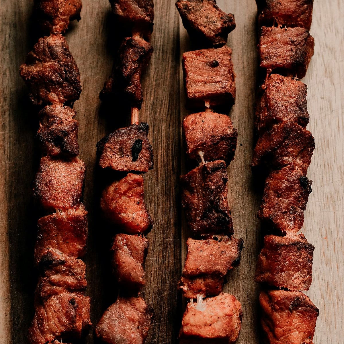 Air Fryer Suya Beef Skewers